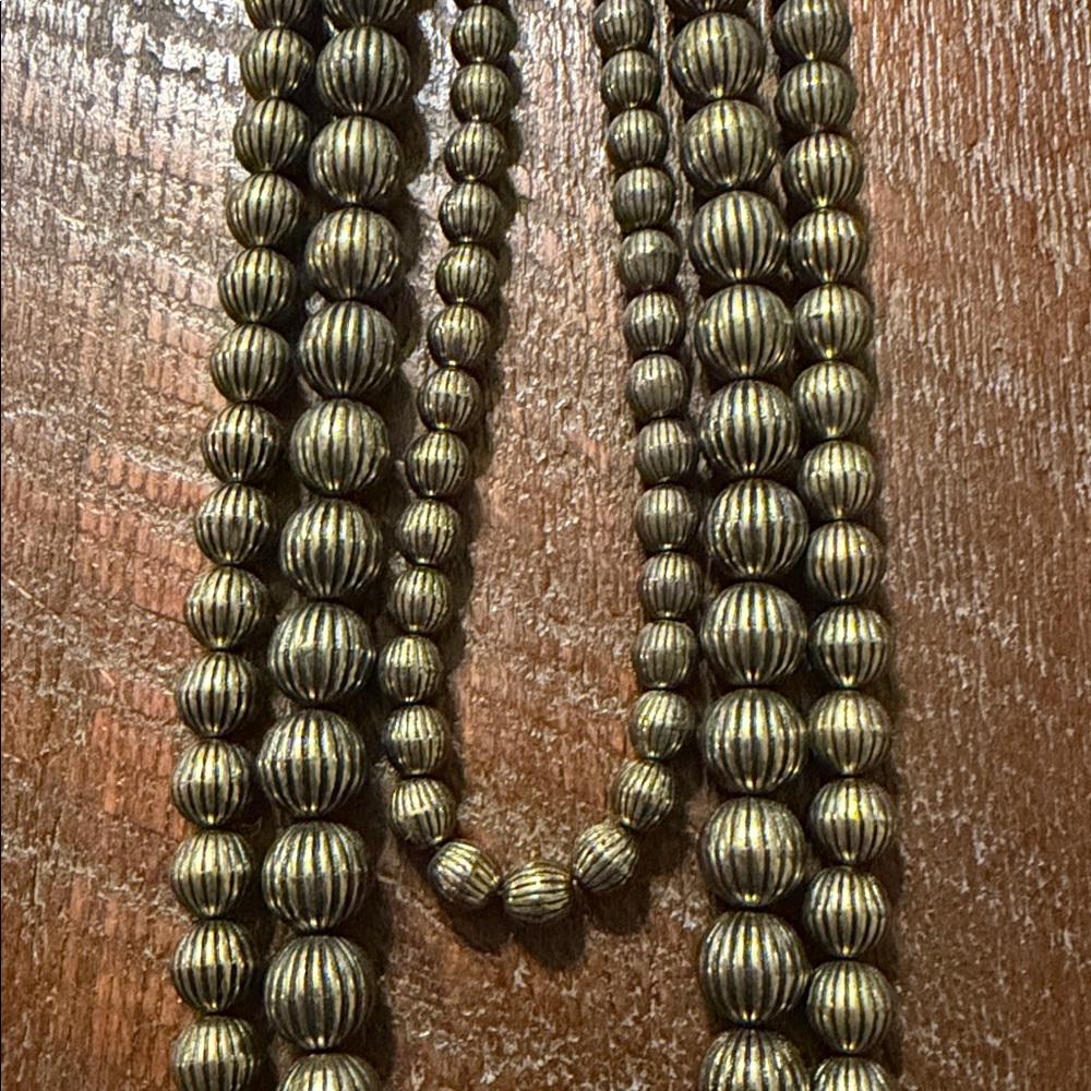 Long Gold Beaded Necklace Multi Strand Layered Boho Statement Necklace